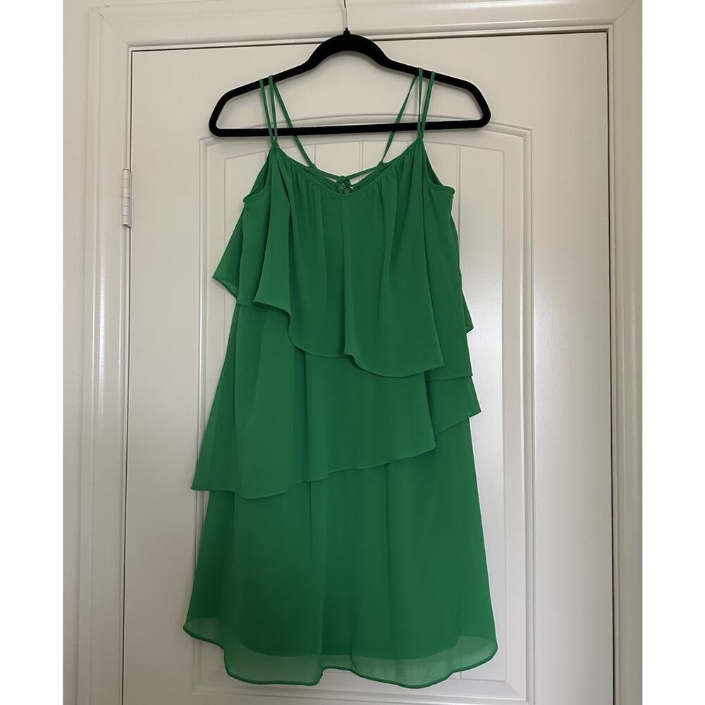 NWOT Lauren Ralph Lauren Green Strappy Tiered Dress Size 10